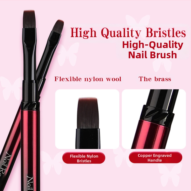 Набор за маникюр: четки за нанасяне на гел с глави плоска, кръгла, квадратна и овална; 4 бр. четки; дълги метални дръжки; фототерапевтична писалка