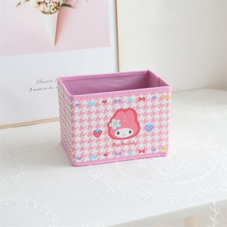 Cutie PU pentru depozitare pe birou, 12 L, pliabilă și stivuibilă, model desen animat, stil japonez