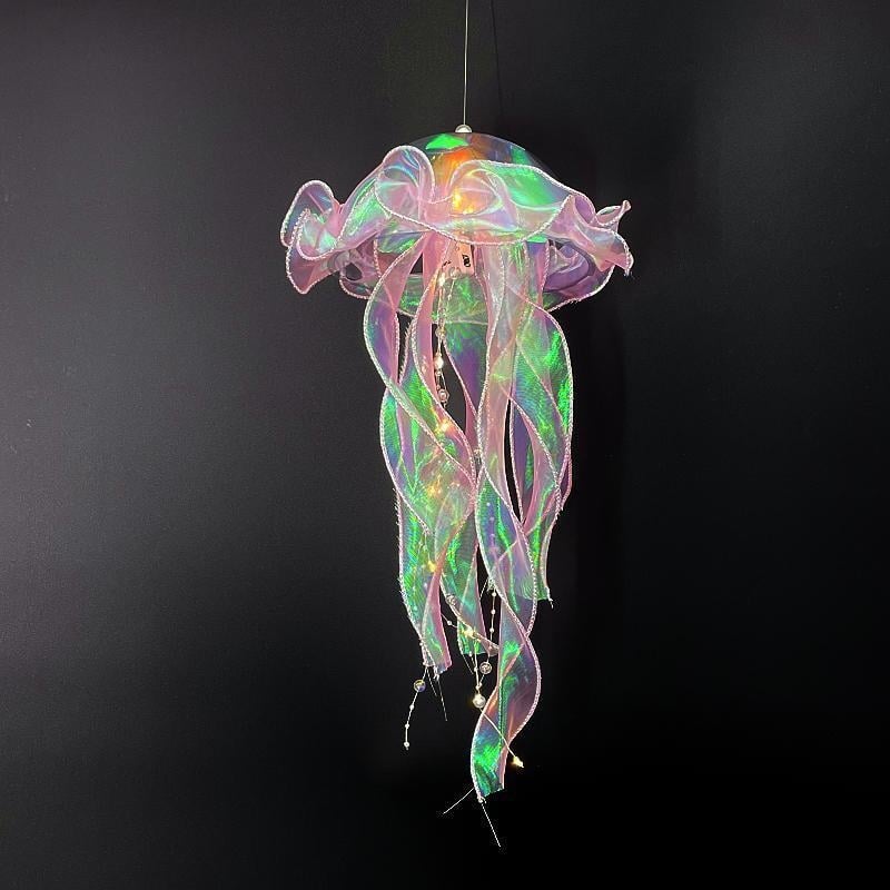 Нощна светлина в стил медуза с вградена батерия, PVC абажур, напрежение ≤36V, бутонен превключвател