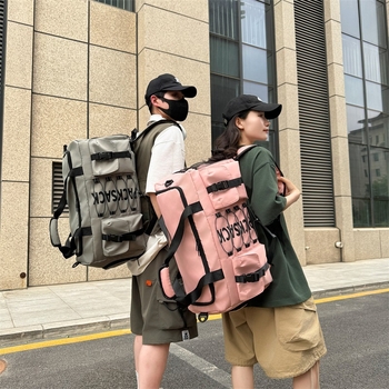 Ceļojumu mugursoma ar slapjo–sausā nodalījuma, jogas un fitnesa soma ar kurpju nodalījumu, ietilpība 56–75 l, Oxford audums, elpojošs, ūdensizturīgs un antibakteriāls