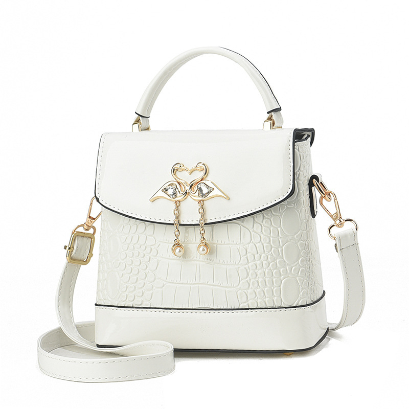 Geantă crossbody din PU, cu model crocodil, închidere cu capac, buzunar interior cu fermoar, Unisex