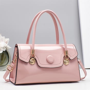 Чанта през рамо кроссбоди, PU материал, мотоциклетен стил, хоризонтална квадратна форма, цип за затваряне