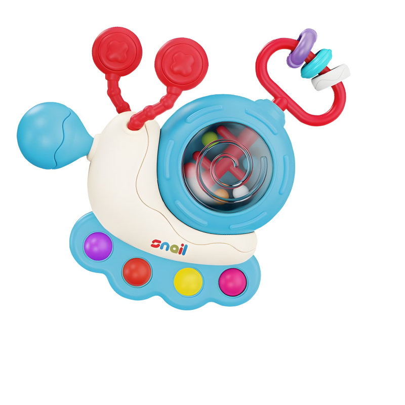 Bērnu zvanīšanas komplekts ar karikatūras dzīvniekiem (zilonis, gliemezis) – plastmasa, piemērots zīdaiņiem 0–2 gadi, vecāku un bērnu interaktīvā spēle