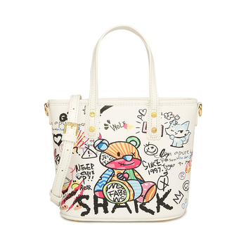 Mocome bucket bag με σχέδιο αρκούδας, PU υλικό, επένδυση πολυεστέρα, άνοιξη 2024, καθημερινή χρήση