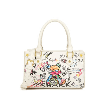 Mocome bucket bag με σχέδιο αρκούδας, PU υλικό, επένδυση πολυεστέρα, άνοιξη 2024, καθημερινή χρήση