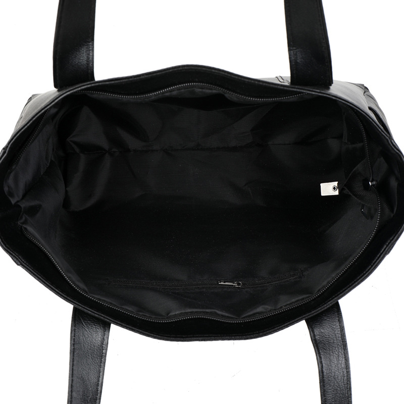 Geantă Tote din PU pentru femei, formă orizontală pătrată, închidere cu fermoar, buzunare interioare: buzunar cu fermoar, buzunar pentru telefon, buzunar ID