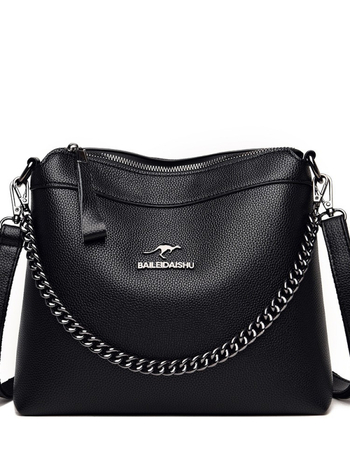 Τσαντάκι bucket από PU με αλυσίδα για τον ώμο, κλείσιμο με φερμουάρ, επένδυση πολυεστερική, εσωτερικές θήκες (με φερμουάρ, θήκη κινητού, θήκη για ID)