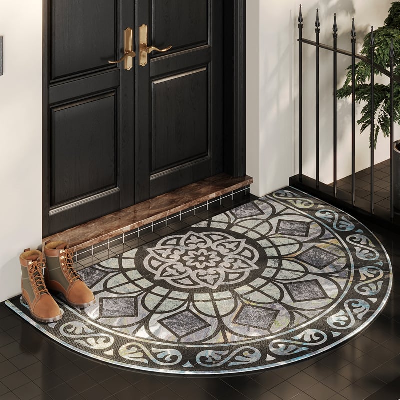 Sissekäigumatt - poolring, polüester kiud, kaasaegne lihtne stiil, pestav, kohandatav töötlemine.