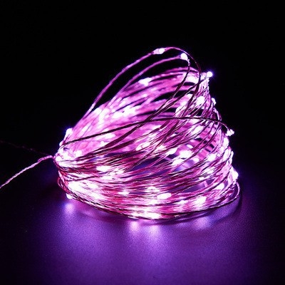 Соларен външен LED низ от медна жица, IP65 водоустойчив, 50 LED, дистанционно управление, празнична украса за дърво