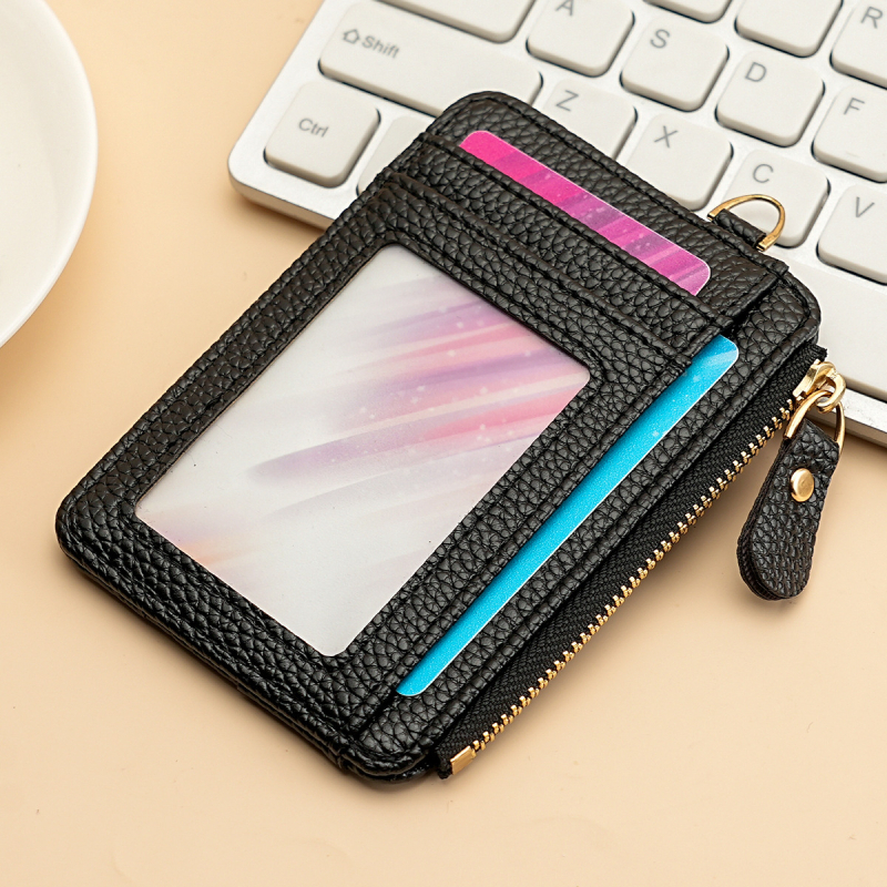 CarrKen ultra viegls PU kartes turētājs ar Lychee-grain tekstūru un poliestera odere