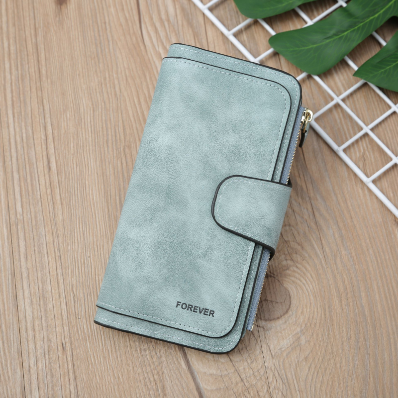 Дамски портфейл-клъч с голям капацитет, матирана PU кожа, отдел за карти – модел B821