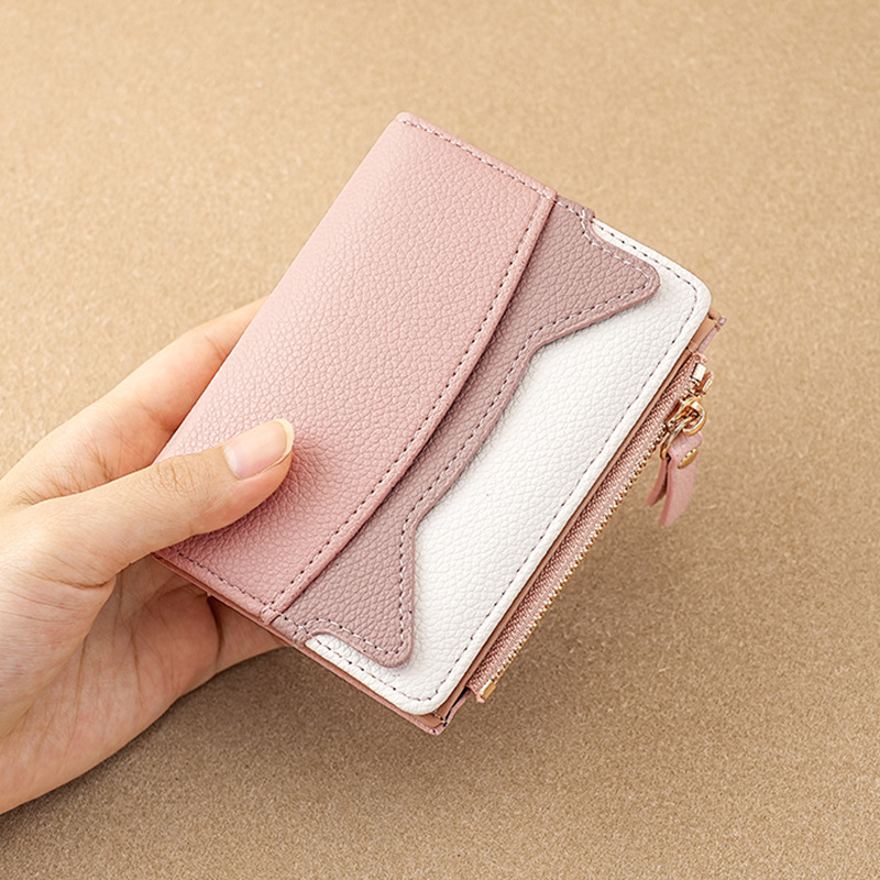 Sieviešu maks korejiešu stilā — mini kartes maciņš, PU materiāls, dzīvnieku raksts, svaigs un salds stils, iekšpuse no sintētiskās ādas