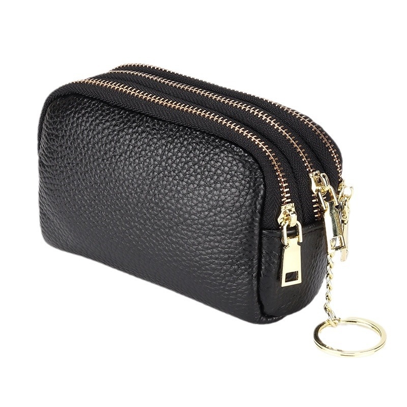 Портмоне за монети от естествена кожа - първи слой телешка кожа, унисекс, градски минималистичен стил, вътрешни джобове за ключове и монети, полиестрова подплата