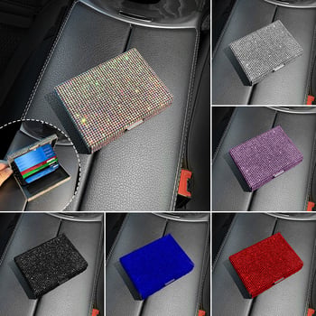 Kovinska kutija za vizitke s dijamantnim ukrasom za automobil s ETC karticom