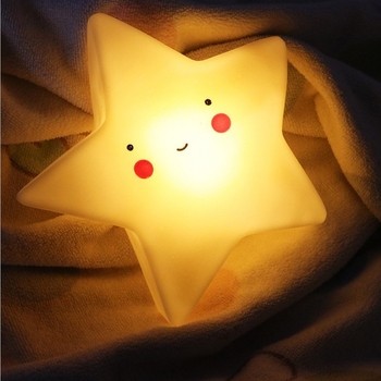 Нощна лампа с еднорог, петзвездна звезда и Thunder Dragon Tyrannosaurus Rex – батерийно захранване, пластмасов абажур, бутонен превключвател, 3D геометричен карикатурен дизайн, ≤36V