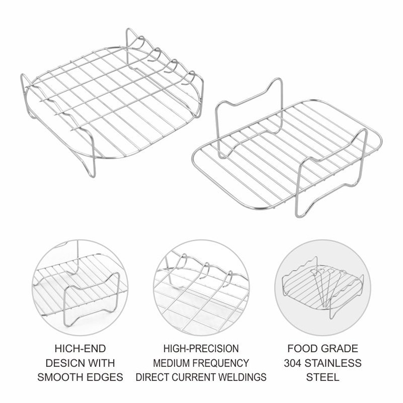 Nerūsējošā tērauda divslāņu tvaika restgrils gaisa frīzeišanai, saliekams, nepielipīgs, 106 g