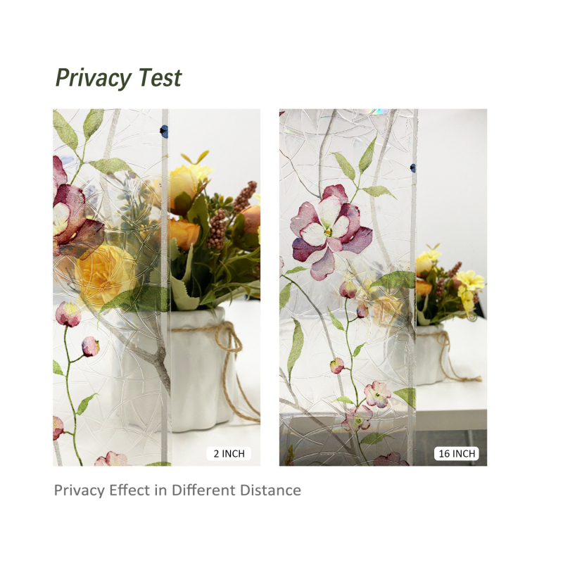 Funlife αυτοκόλλητα παραθύρων με υδατικά λουλούδια και φυτά, PVC, ηλεκτροστατική κόλλα, σκανδιναβικό στυλ, διαφανή υψηλής ευκρίνειας, SE827