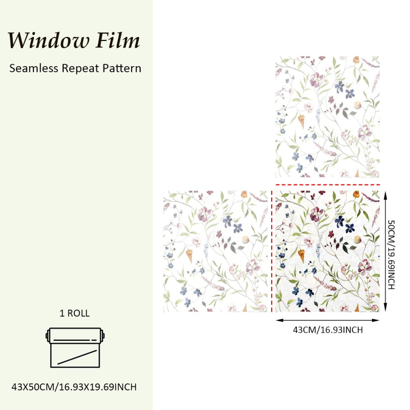 Funlife αυτοκόλλητα παραθύρων με υδατικά λουλούδια και φυτά, PVC, ηλεκτροστατική κόλλα, σκανδιναβικό στυλ, διαφανή υψηλής ευκρίνειας, SE827