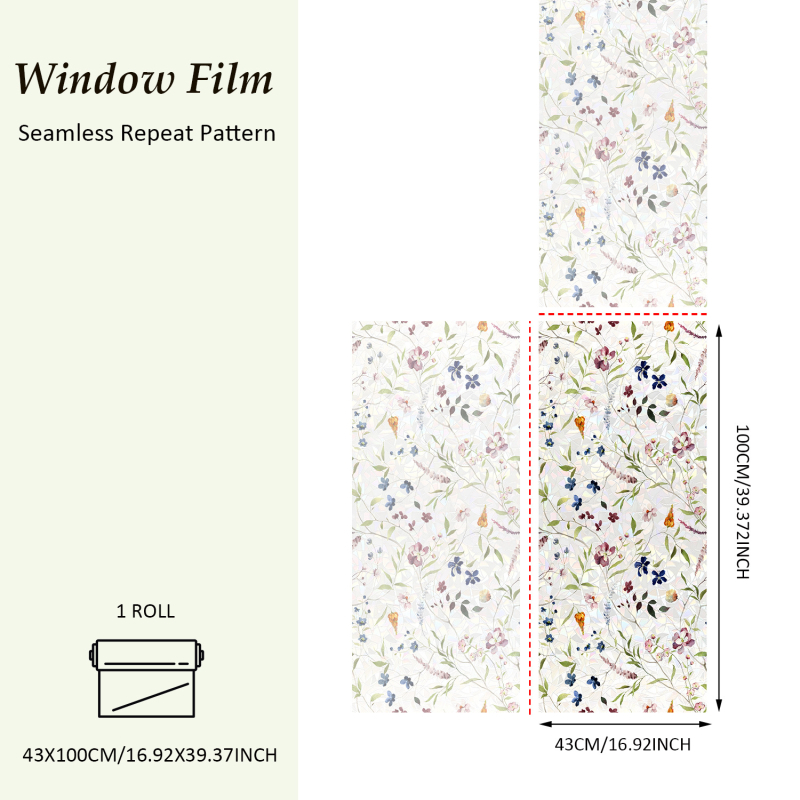 Funlife αυτοκόλλητα παραθύρων με υδατικά λουλούδια και φυτά, PVC, ηλεκτροστατική κόλλα, σκανδιναβικό στυλ, διαφανή υψηλής ευκρίνειας, SE827