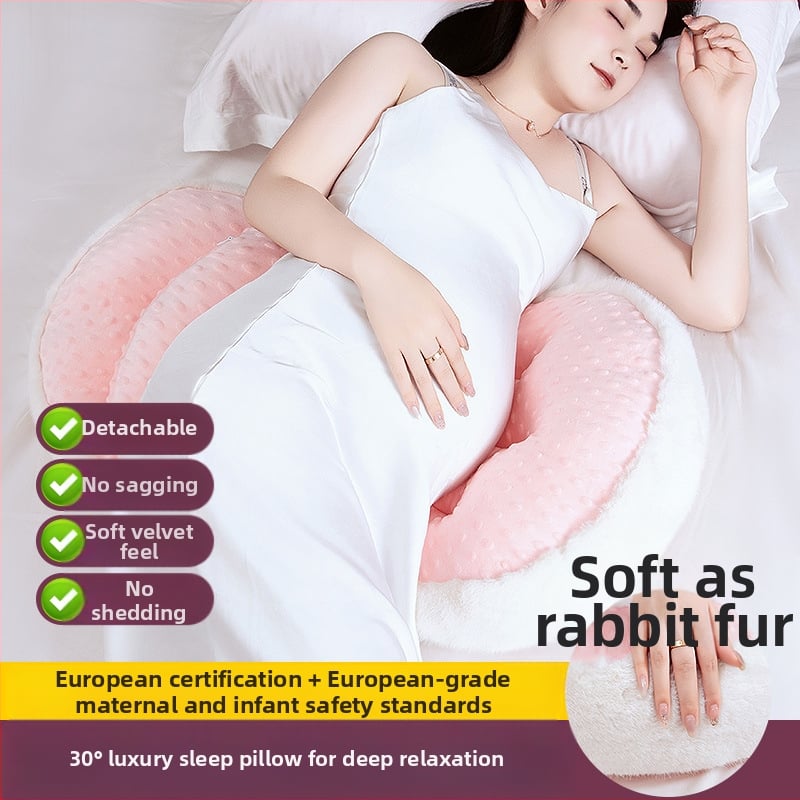 Μαξιλάρι εγκυμοσύνης σε σχήμα U – στήριξη μέσης και κοιλιάς, γέμισμα πολυεστέρα, κάλυμμα από συνθετικές ίνες, προσαρμοζόμενο