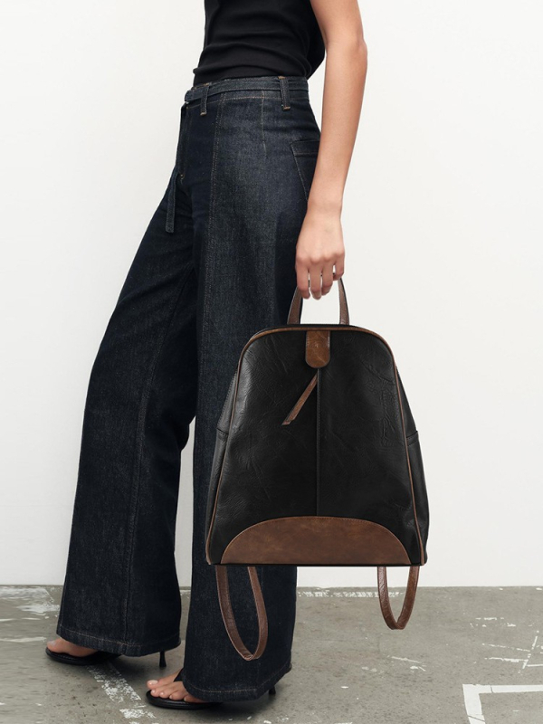 LIKEBAG PU раница за жени, пролет 2025, анти-крадба, голям капацитет, раница с капак