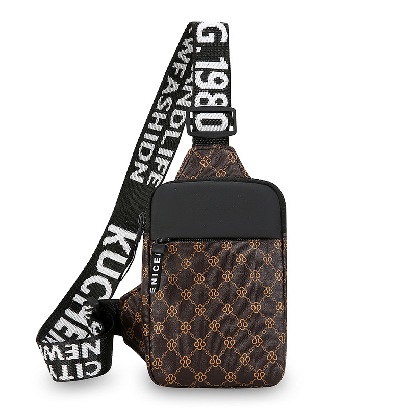 Vīriešu krūšu soma - PU materiāls, poliestera iekšējā odere, rudens 2024, ikdienas lietošana