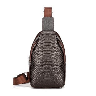 Geantă crossbody pentru bărbați, material PU, impermeabilă, model geometric, căptușeală din poliester