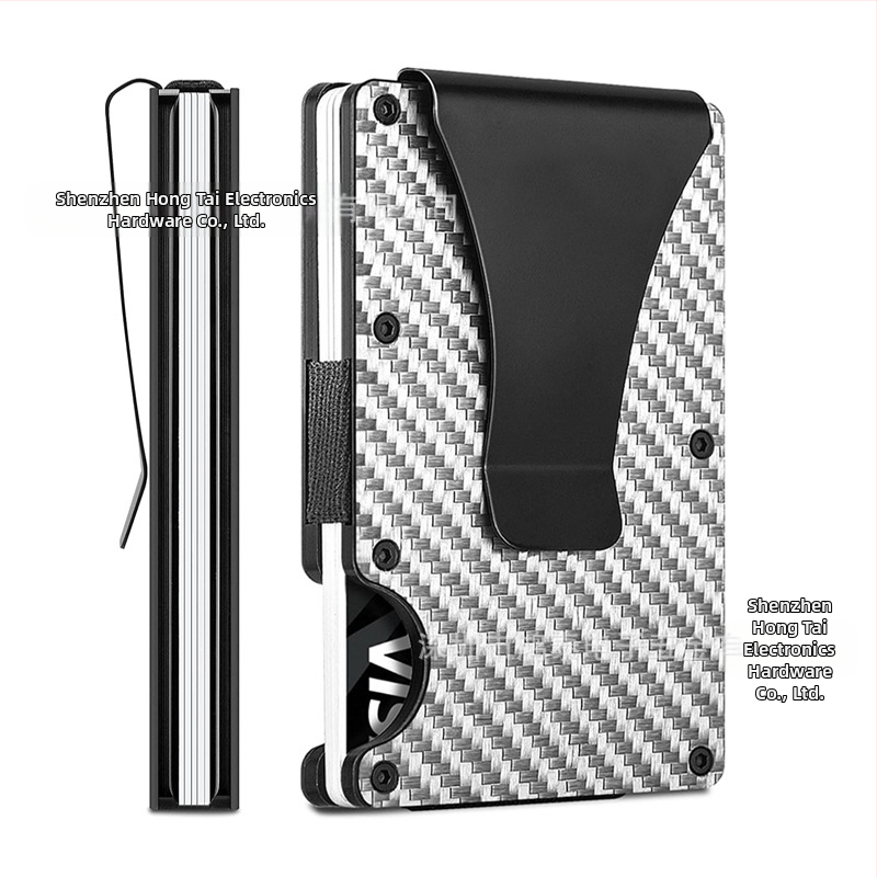 Karbona šķiedras kartes turētājs, RFID aizsardzība, CNC apstrāde, pilsētvides vienkāršība, vīriešu maks