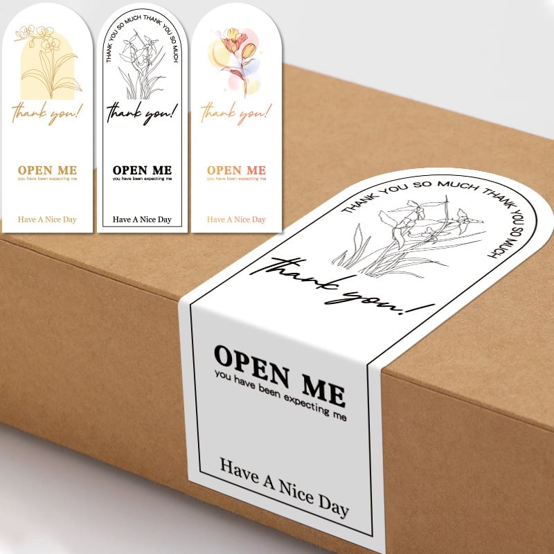 Ziedu uzlīmes iepakojumam — taisnstūrveidīgas, pārklāta papīra pašlīmējošas etiķetes, 50 lapu iepakojumā, lietošanai iepakojumā un etiķetēšanai