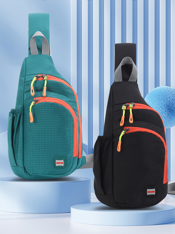Чанта за кръст за спорт на открито, нейлон, подплата полиестер, закопчаване с цип, вътрешен джоб с цип, с междинен слой, за свободно време пътуване