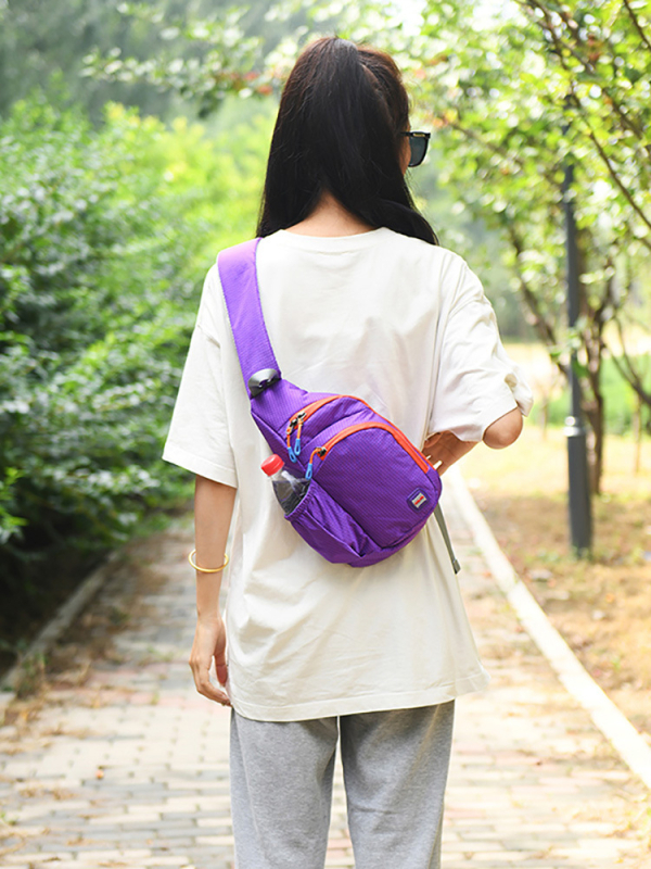 Чанта за кръст за спорт на открито, нейлон, подплата полиестер, закопчаване с цип, вътрешен джоб с цип, с междинен слой, за свободно време пътуване