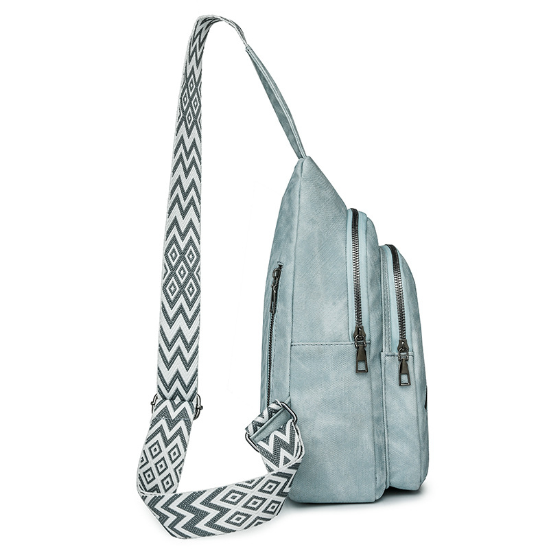 Дамска PU кожена чанта за гръден кош, триизмерна силуета, ретро стил, цип за затваряне, вътрешен джоб с цип, за ежедневна употреба