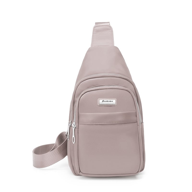 Τσάντα θώρακα και crossbody από αδιάβροχο νάιλον — άνοιγμα με φερμουάρ, επένδυση από πολυεστέρα, εσωτερικό κρυφό τσεπάκι με φερμουάρ