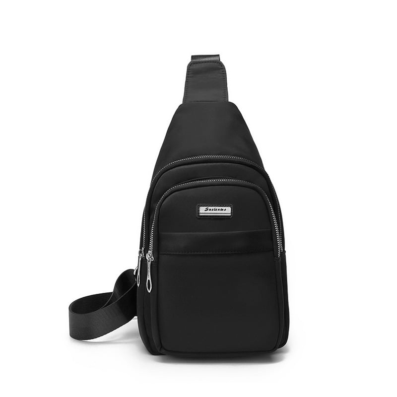 Τσάντα θώρακα και crossbody από αδιάβροχο νάιλον — άνοιγμα με φερμουάρ, επένδυση από πολυεστέρα, εσωτερικό κρυφό τσεπάκι με φερμουάρ