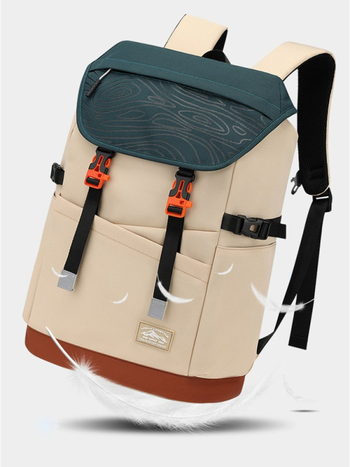 Unisex lielas ietilpības neilona mugursoma brīvdabas ceļojumiem, muguras aizsardzība, 36–55L, gaisa spilvenu siksnas, pilsētas vienkāršs stils, koledžas/izglītības soma