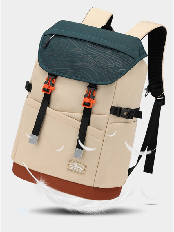 Unisex lielas ietilpības neilona mugursoma brīvdabas ceļojumiem, muguras aizsardzība, 36–55L, gaisa spilvenu siksnas, pilsētas vienkāršs stils, koledžas/izglītības soma