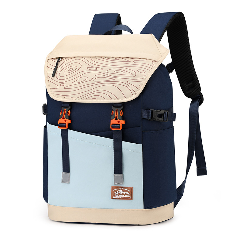 Unisex lielas ietilpības neilona mugursoma brīvdabas ceļojumiem, muguras aizsardzība, 36–55L, gaisa spilvenu siksnas, pilsētas vienkāršs stils, koledžas/izglītības soma