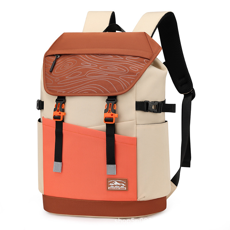 Unisex lielas ietilpības neilona mugursoma brīvdabas ceļojumiem, muguras aizsardzība, 36–55L, gaisa spilvenu siksnas, pilsētas vienkāršs stils, koledžas/izglītības soma