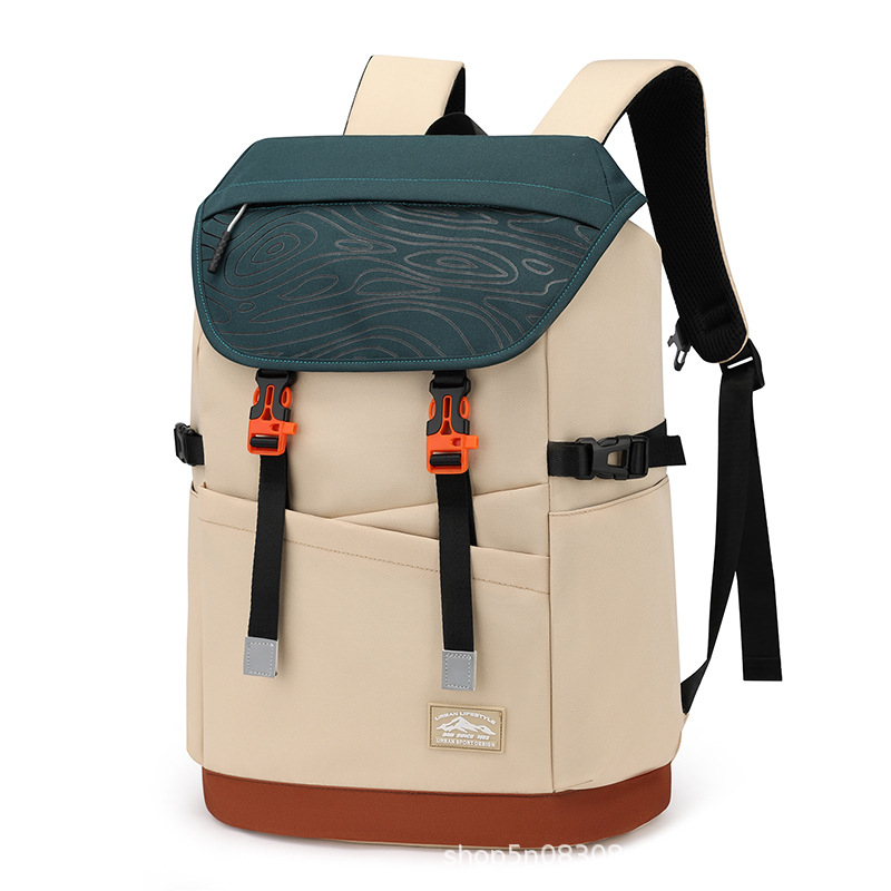 Unisex lielas ietilpības neilona mugursoma brīvdabas ceļojumiem, muguras aizsardzība, 36–55L, gaisa spilvenu siksnas, pilsētas vienkāršs stils, koledžas/izglītības soma