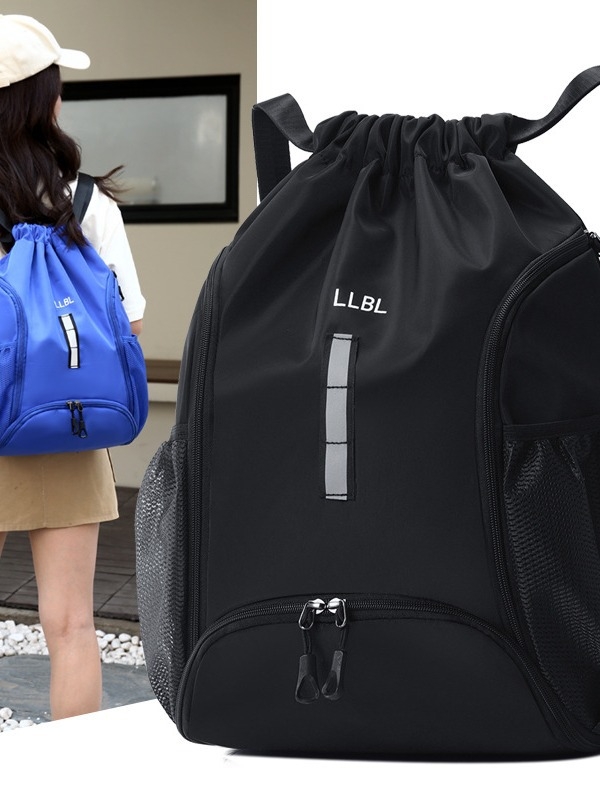 Unisex ūdensdroša Oxford mugursoma ar atstarojošu joslu, ietilpība 20–35 L, auklas aizvēršana, lieliska fitnesa soma ar atsevišķu apavu nodalījumu