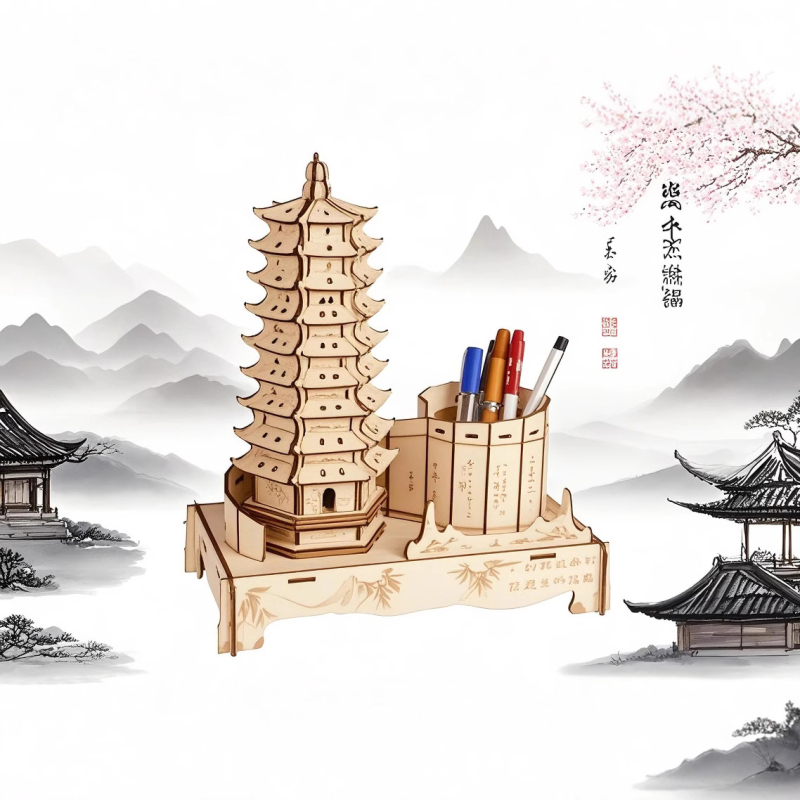 Koka 3D puzle bērniem vecumā 7–14 gadi.