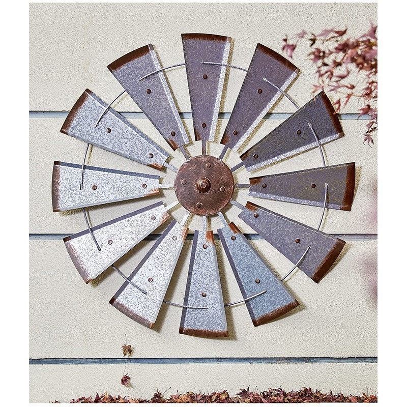 Метална стенна декорация във форма на ветрена мелница, силует от желязо, модерен минималистичен стил