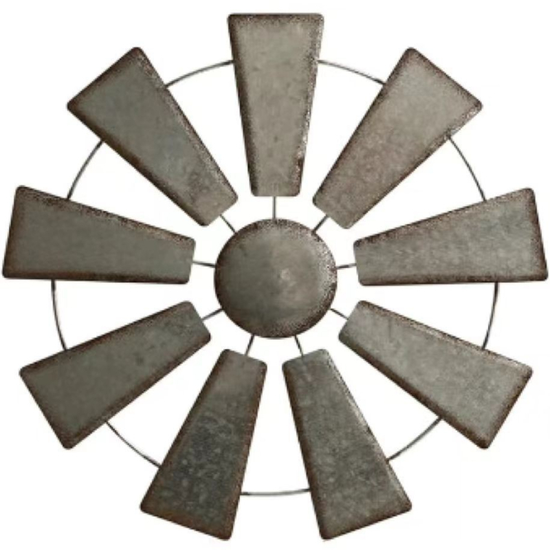 Метална стенна декорация във форма на ветрена мелница, силует от желязо, модерен минималистичен стил