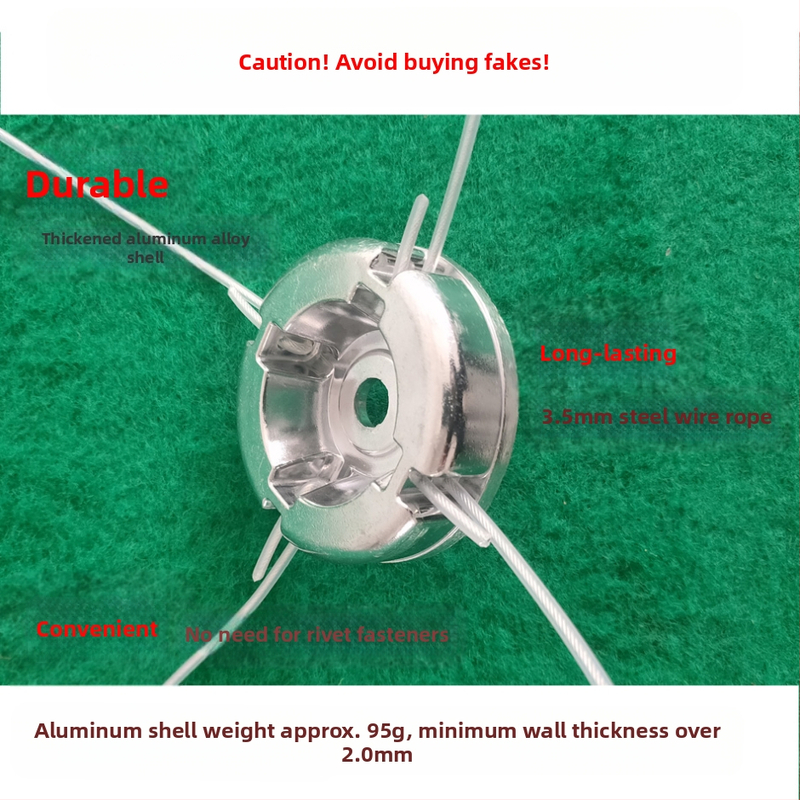Alumīnija sakausējuma aizsargs vāciņš zāles griešanas galvai ar vadu virvi, nezāļu ritenis un zāles trauciņš – universāls piederums benzīna zāles trimmerim