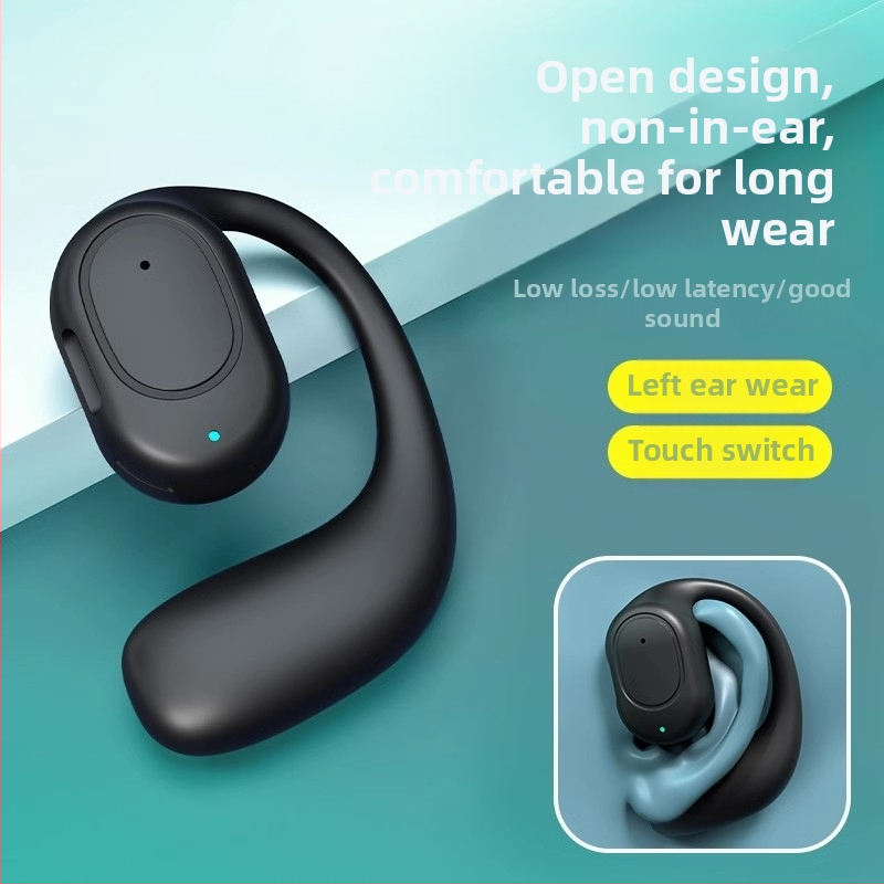 Kaulu vadītas Bluetooth austiņas, diapazons 10 m, uz auss karājams dizains, atbalsta zvanus un mūziku, Bluetooth 5.0, darbības laiks līdz 4 stundām