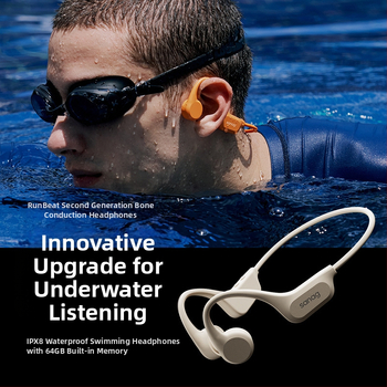 sanag Bluetooth слушалки със костна проводимост, IPX8 водоустойчиви, Bluetooth 5.3, обхват 10 м, живот на батерията 4–8 ч, двустранно стерео