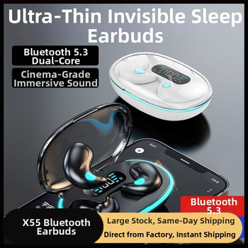 Мини безжична Bluetooth слушалка, ултра тънък дизайн, в ухото, Bluetooth 5.0, обхват 10 м, стерео за обаждания, водоустойчива