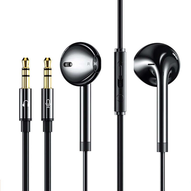 In-ear vadu austiņas ar mikrofonu, 3 m kabelis, 3,5 mm spraudnis, 32 Ω, frekvences diapazons 20 Hz–20 kHz