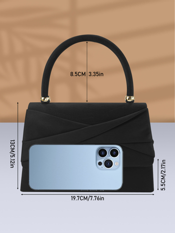 Дамска чанта за вечер и банкет, универсална за ежедневни комбинации, плюш материал, хоризонтална квадратна форма, магнитно закопчаване, подплата полиестер, стил бизнес-комутинг