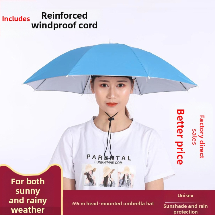 Cepure-lietussargs, 8 ribas, poliestera audums 170T, manuāla atvēršana, logotipa druka